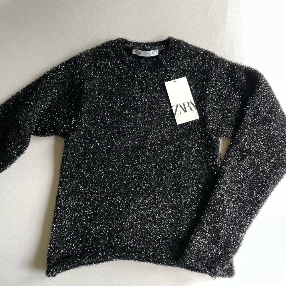 Zara Knit Tinsel sweater, M